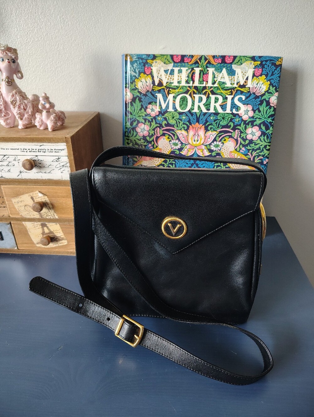 Vintage Black La Bursa Virelli Italian-Canadian Handbag